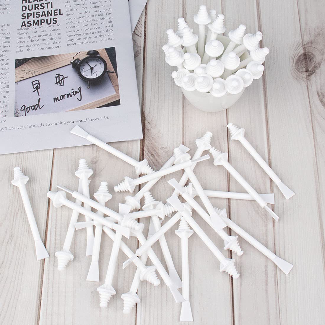 Plastic Wax Applicator Sticks and Disposable Spatulas - 50 Pieces for Nostril Cleaning, Nose Hair Removal, and Waxing