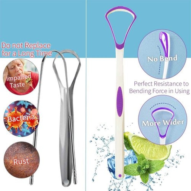 **Tongue Scraper | 100% BPA Free Oral Care Tool with Travel Case - 4 Pack for Adults & Kids**
