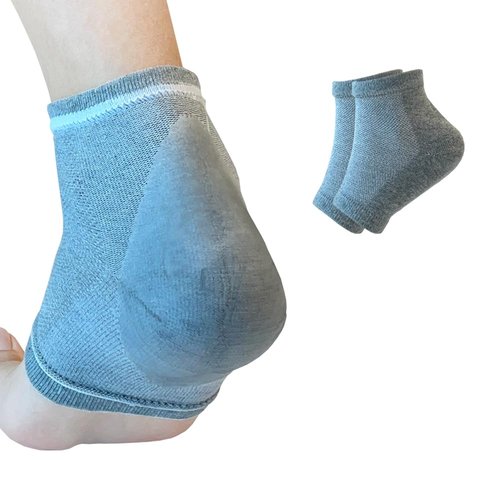 Moisturizing Gel Heel Socks to Repair Dry Cracked Heel - Soften, Soothe, and Revitalize Your Feet, for Men and Women (Gray, 1 Pair)