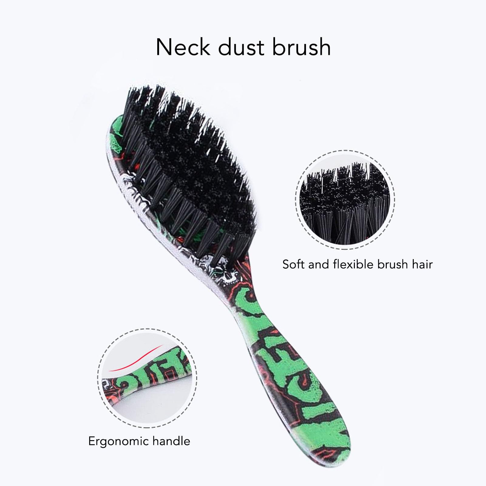 3pcs Men Beard Brush Set Professional Home Nylon Hair Oil Head Styling Brush Neck Dust Brush Comb