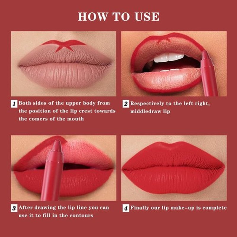 Miss Demi 12-Color Sculpting Matte Velvet Lip Liner Set | Creamy Pigmented Soft Pencils for Women