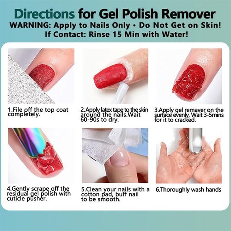 STARVINA Gel Nail Polish Remover, No Need Soaking or Wrapping Gel Remover for Nails, Easily and Quickly Removes Gel in 2-5 Minutes, with Cuticle Pusher & Scraper for Home DIY Use
