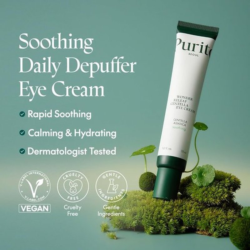 PURITO Centella Eye Cream - Soothing Formula for Sensitive Skin | Reduces Dark Circles & Puffiness, 30ml