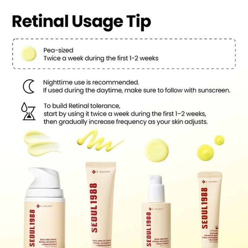 K-SECRET SEOUL 1988 Retinal Serum - Advanced 2% Retinal Liposome & 58% Black Ginseng Extract | Fine Lines & Texture Care, 30ml / 1.01 fl oz