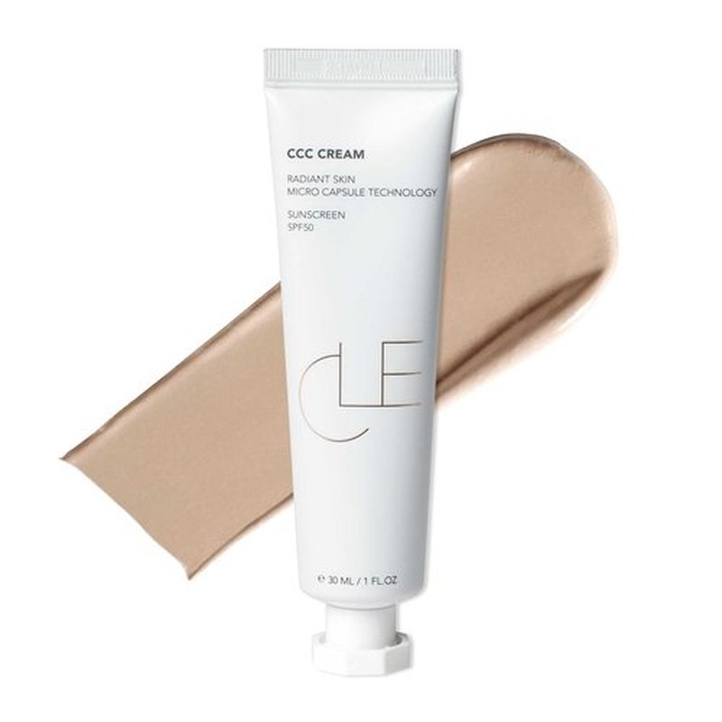 CLE Cosmetics CCC Cream (Warm Light 106 / SPF 50) - Color Correcting With Sunscreen - Lightweight, Hydrating Foundation - BB & CC Hybrid - Light to Medium Coverage - 1 fl oz