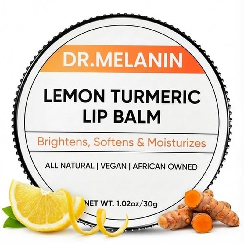 Dr. Melanin Lemon Turmeric Lip Balm - Natural Moisturizer for Dark Lips | Hydrating & Tone-Improving, 1.02 oz