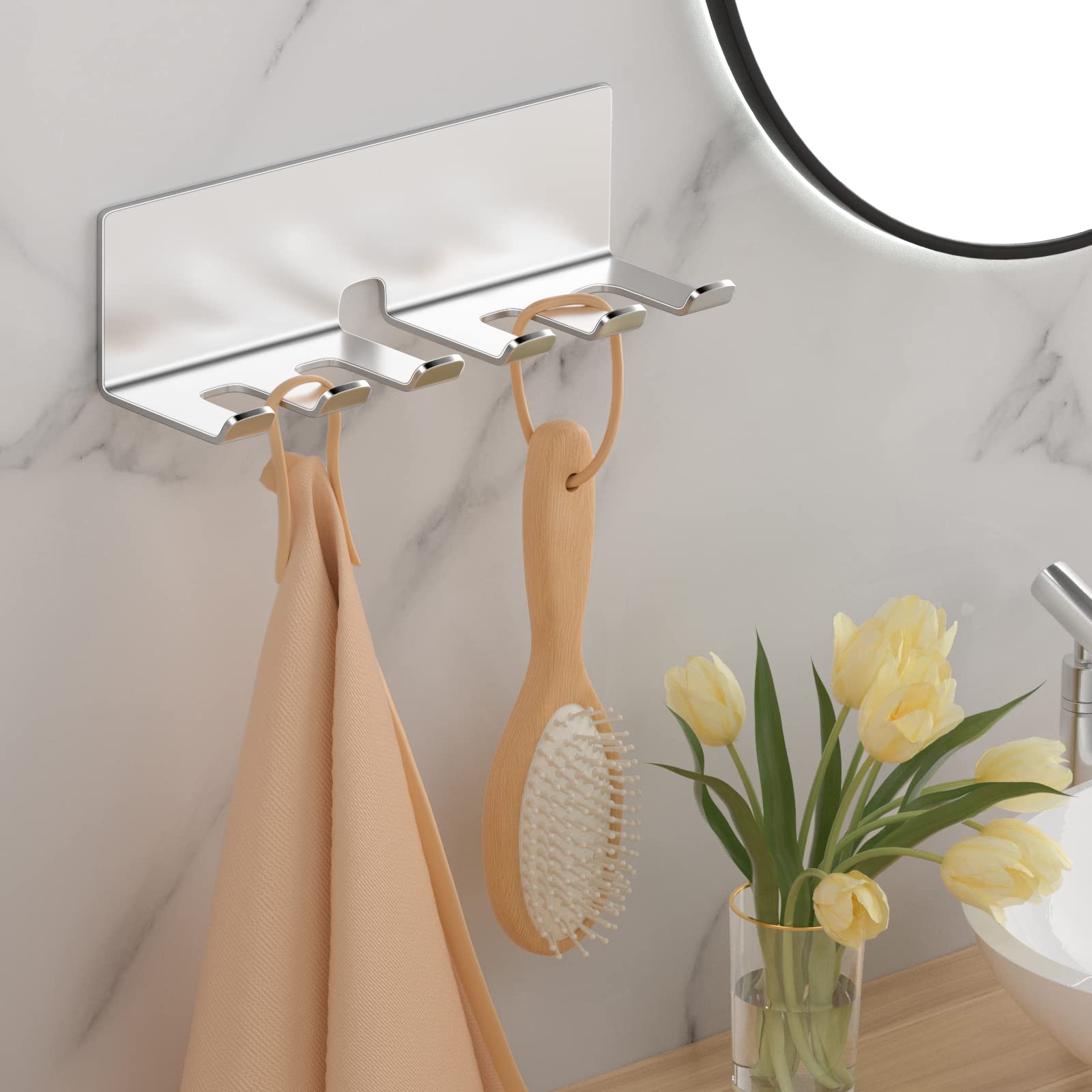 YAYINLI Electric Toothbrush Head Holder, Toothbrush Holders Wall Mounted, Electric Toothbrushs Holder, Bathroom Shower Tooth Brushing Holder, Tooth Brush Head Holder Organiser (Silver, Large)