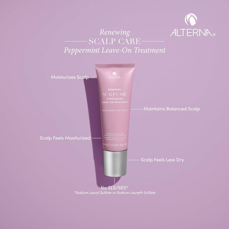 Alterna Haircare Renewing Scalp Care Treatment - Lightweight Peppermint Formula, 2.5 Fl Oz | Moisturizes & Invigorates Scalp