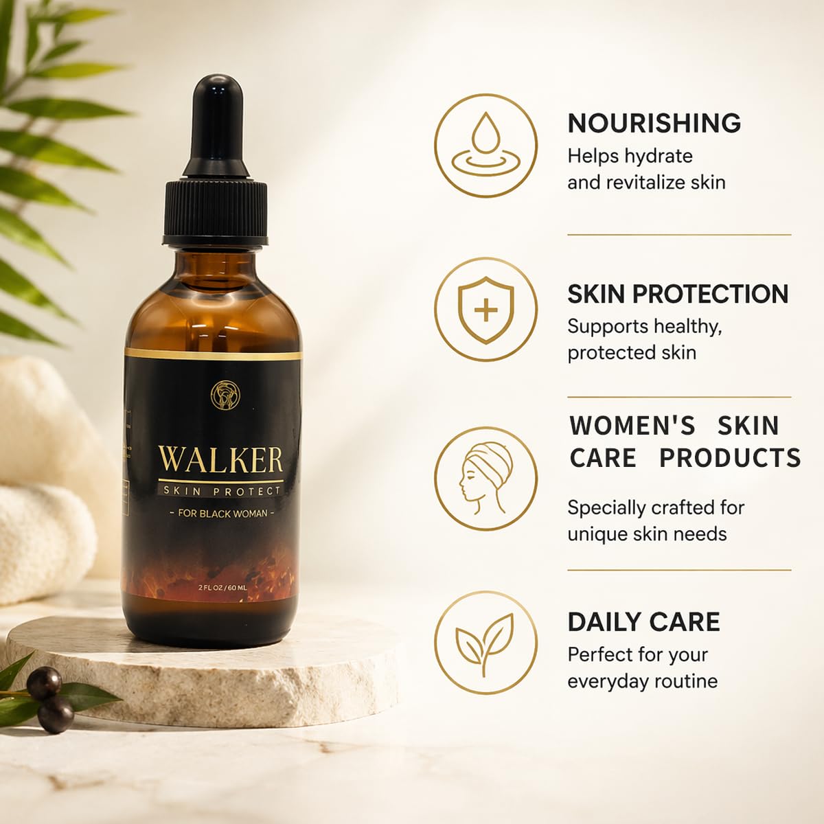 Walker Skin Protect Serum, Natural Advanced Firming Face Serum To Reduce Wrinkles to diminish dark circles and provide a lifting effect. Suitable for all skin types (1 PCS)