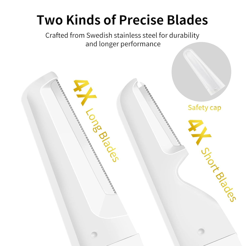 Dermaplane Razor Blades, 4 Long and 4 Short Dermaplaning Blades