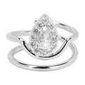 Rhinestone Nail Rings - Fingertip Jewelry for Nail Art Decoration - Valentine's Day Gift for Women (Platinum)