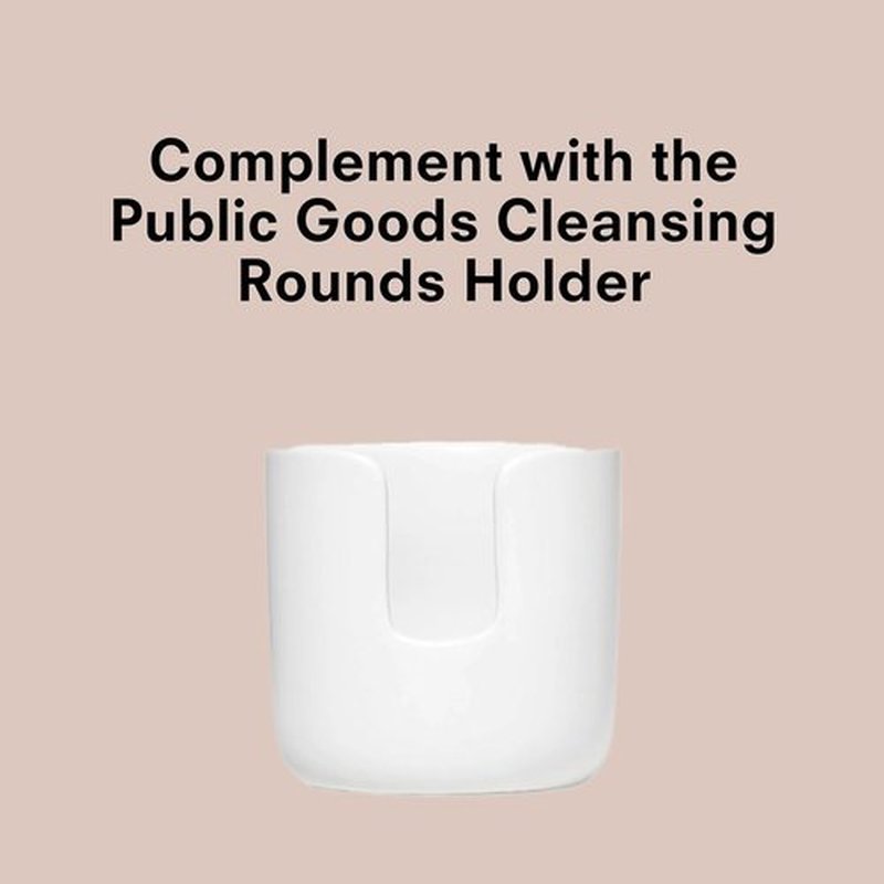 Public Goods Reusable Bamboo Cleansing Rounds - 14 Makeup Remover Pads with Cotton Mesh Bag | Eco-Friendly, Gentle & Machine Washable Skincare Essential