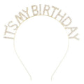 ACO-UINT Gold Crown for Girls, Cute It's My Birthday Headband Tiara for Women, Happy Birthday Decorations Gifts