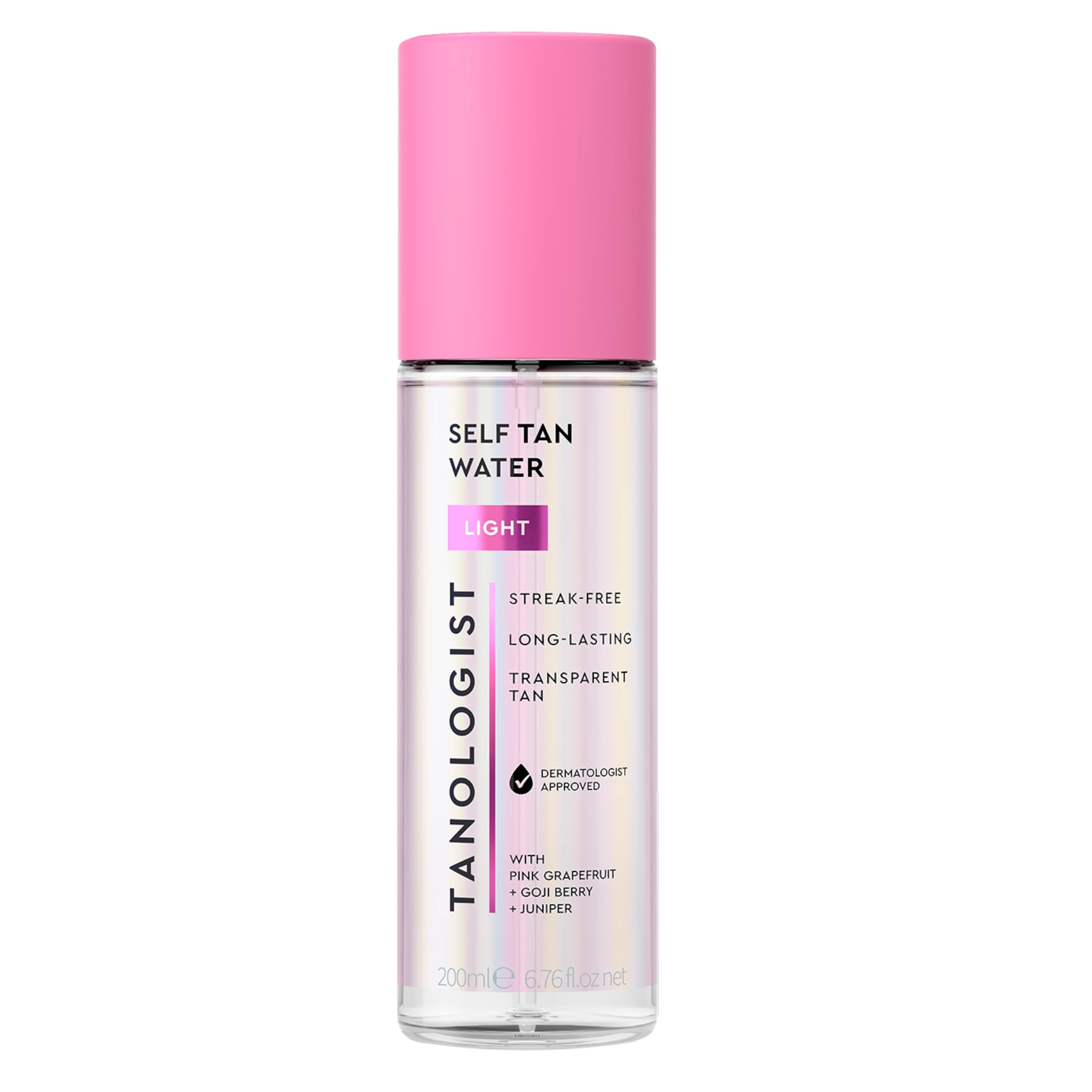 Tanologist Light Self Tan Water, Clear Tanning Water, Self Tanner Spray, Streak-Free Tanning Mist, Natural Bronzing, No Fake Tan Smell, Long Lasting, Clean Ingredients, 6.76 fl. oz/200 ml Bottle