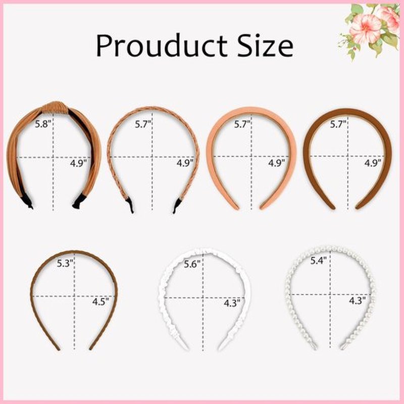 Hazms 7 Pcs Headbands for Women Non Slip Headband Brown Knotted Headband for Women Pearl Headbands Different Fashion Headbands Hair Accessories