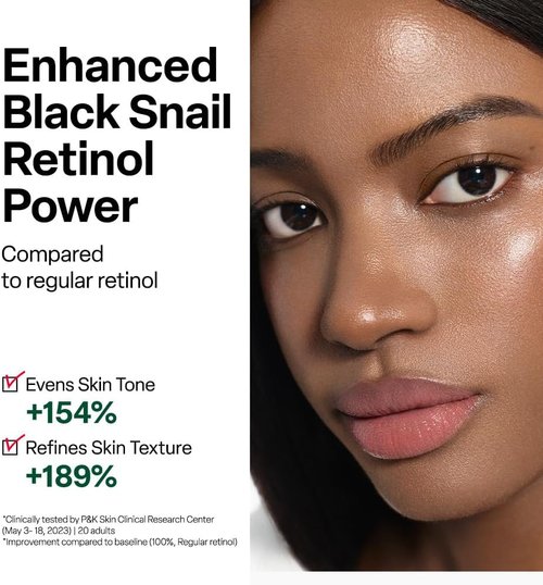 Dr. G Black Snail Retinol Ampoule - Advanced Anti-Aging Face Serum with Snail Mucin - 1.69 fl oz for Glowing Skin