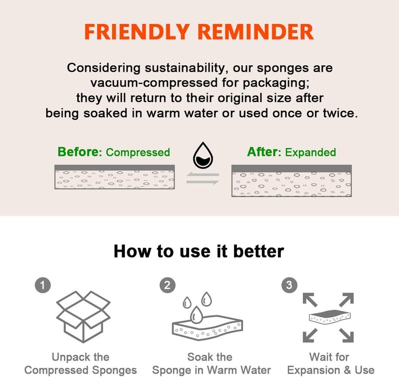 AIDEA Non-Scratch Scrub Sponges - Fast Cleaning Power for Dishes & Cookware | 6 Count