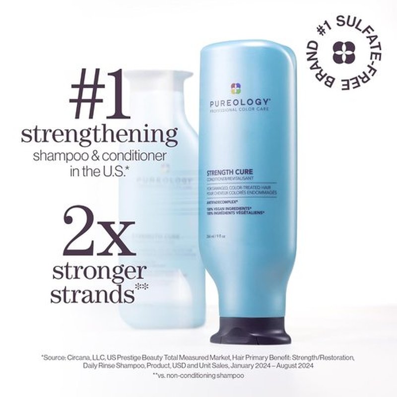 Pureology Pure Treats Strength Cure Mini Kit - Sulfate-Free Repairing Shampoo & Conditioner Set for Damaged Hair