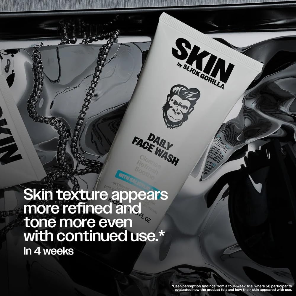Slick Gorilla Daily Face Wash for Men with Salicylic Acid 3.4 Fl Oz
