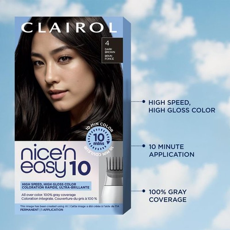 Clairol Nice'N Easy Permanent Hair Dye - 5 Medium Brown Color - Single Pack for Effortless Coverage