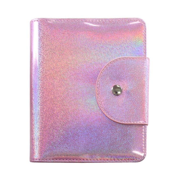 VNC 20 Slots Nail Art Stamp Plate Holder Stamping Plates Storage Bag Cases Rainbow Replaceable XL Plates Big Size 9.5x14.5CM Organizers (C-Pink)