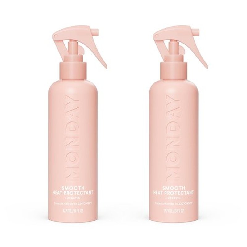Monday Haircare Smooth Heat Protectant with Keratin - 6 oz | Pack of 2 for Polished, Sleek Hair