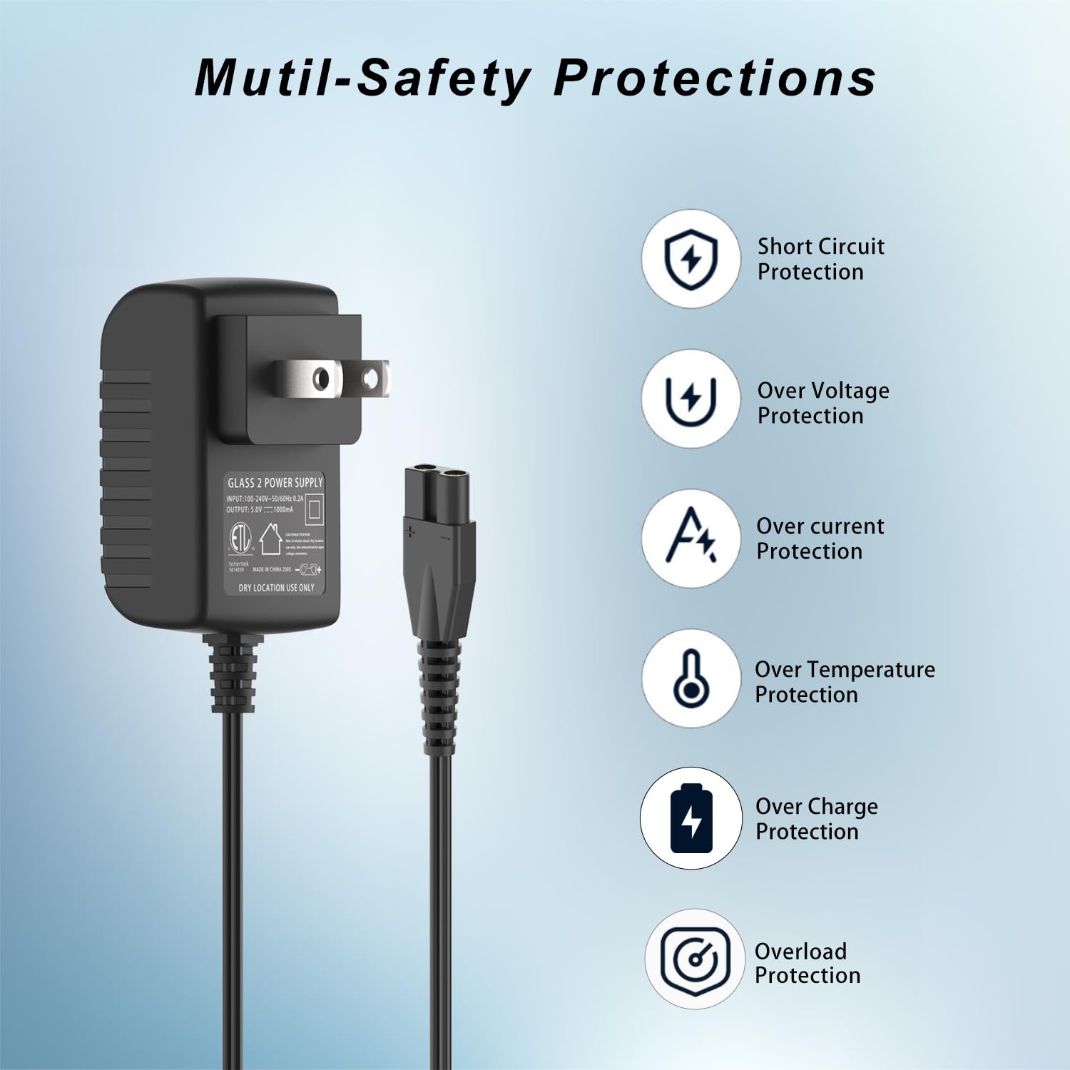 Pinkind Replacement Charger Compatible with oneisall Low Noise Dog Clippers, Charger Cord for SUPRENT Clippers, Pet Hair Clipper Shaver Charging Cable