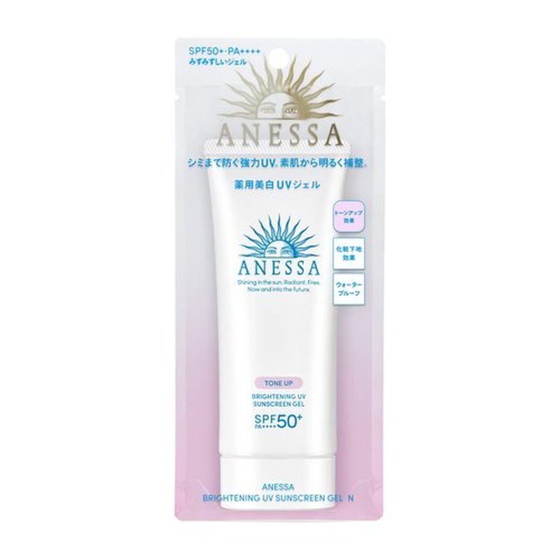Anessa Sunscreen Gel - Tone Up Brightening SPF50+ PA++++ | Lightweight 90g for Radiant Skin