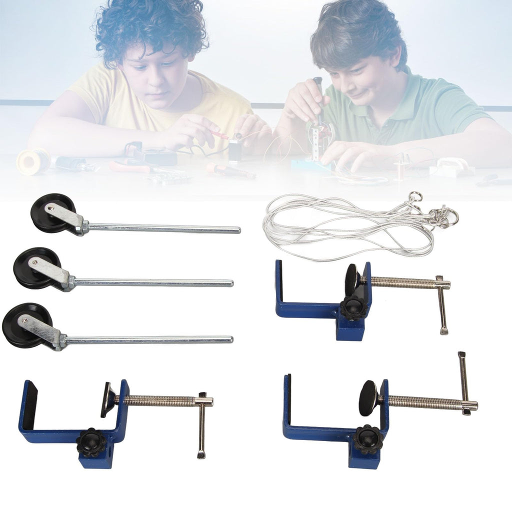 Laboratory Bench Clamp, Reinforced Bench Clamp with Pulley Simple Structure Multipurpose Table Mount Clamp for School Education Science Experiment Tools Teacher Supply