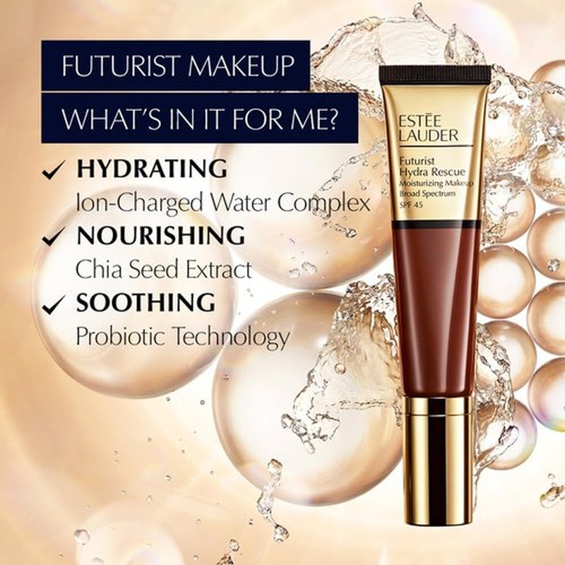 Estée Lauder Futurist Hydra Rescue Foundation - SPF 45 for 12-Hour Hydration | 1.2 Fl Oz