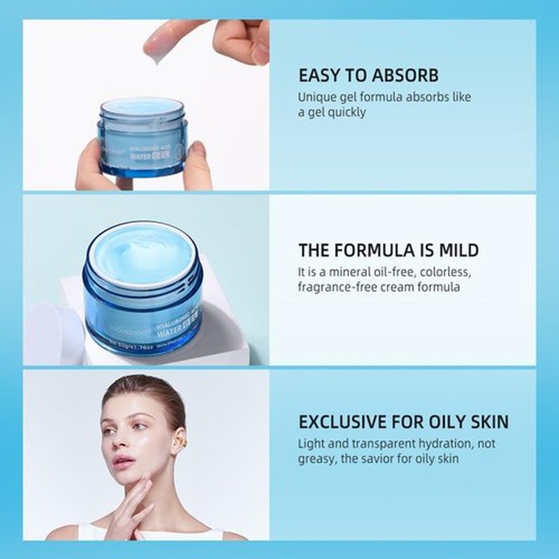 Hydro Boost Hyaluronic Acid Moisturizing Water Gel, Face Moisturizer For Oil Skin, Hyaluronic Acid Formula Combined With Water,Lightweight and 24 Hours Of Long-lasting Hydration-1.76Oz (Water Gel)