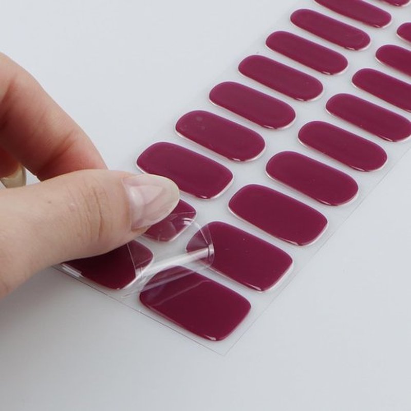 JMEOWIO Gel Nail Stickers Purple Red Semi Cured Gel Nail Strips Wraps UV/LED Nails Art Design Decoration Accessories