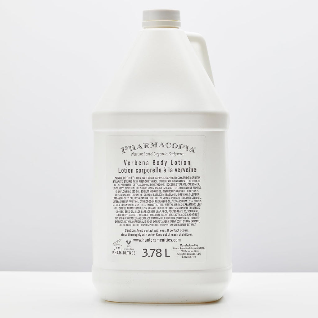 Pharmacopia Hotel Verbena Body Lotion – Moisturizing Aromatherapy Body Cream with Natural & Organic Ingredients – Vegan, Cruelty Free, Aromatic Moisturizer, 128 oz