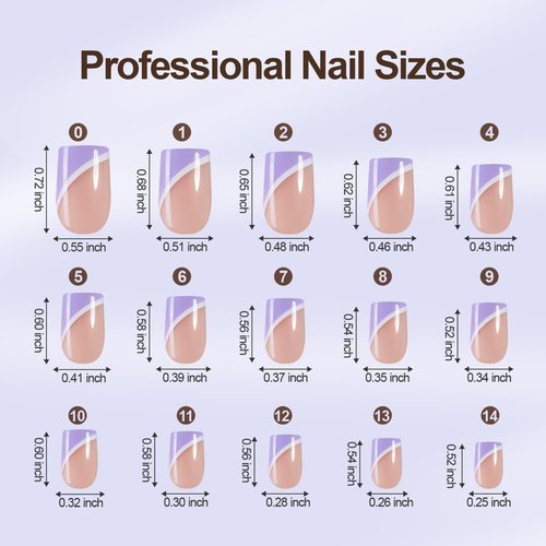 Plauva 150Pcs Short Press On Nails, French Tip Press On Nails, Soft Gel Stick On Nails Reusable Square Fake Nails for Women 15 Sizes, Pastel Curves