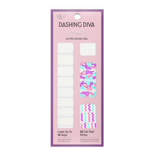 Dashing Diva Easter Gloss Gel Nail Strips - Hip Hop - UV Free, Chip Resistant, Long-Lasting Gel Stickers - Contains 32 Wraps, 1 Prep Pad, 1 File