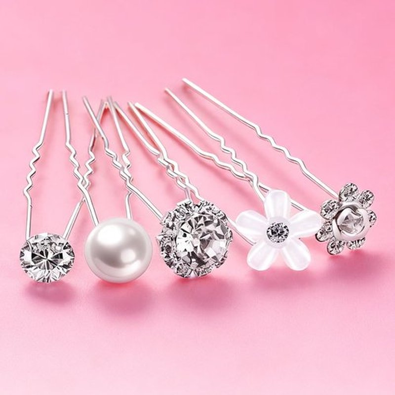 40 PCS Wedding Hair Pins for Brides, Pearl & Crystal Hair Pins, Rhinestone Bridal Hair Accessories for Bridesmaids, Updos, Proms, Parties
