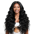 AHUFALU 30Inch Wear And Go Glueless Wigs Human Hair Pre Plucked Pre Cut Body Wave Closure Wig 9x6 Lace Front Wigs Human Hair 200% Density Glueless Loose Body Wave Wig For Women Natural Black