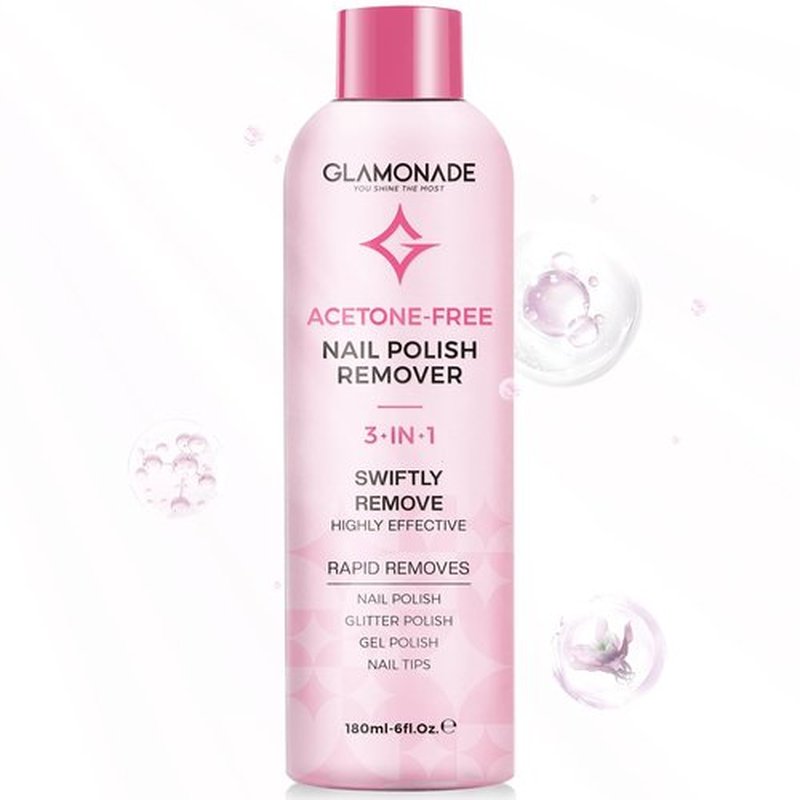 Glamonade Gel Nail Polish Remover: Professional Soak off Gel Polish Remover for Nails for Removal of Gel Polish Nail Tips Glitter Polish for Home Salon | Natural Rose Seed Oil, 6 Fl Oz