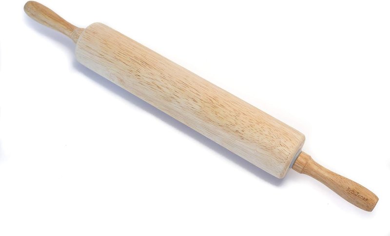 Classic Wood Rolling Pin - 20-Inch Baker's Tool for Pizza Dough, Cookies, Pastries & Pasta
