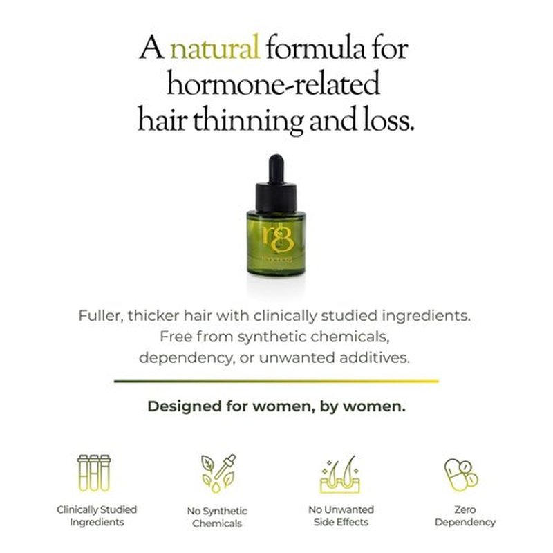 Regener8 3-in-1 Hormonal Hair Loss Treatment - Scalp Serum, Growth Oil & Massage Brush Bundle
