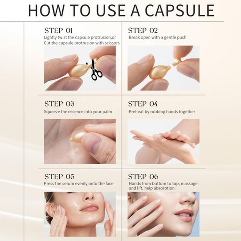 HKH Vitamin C Serum Capsules For Face: 38 Caps with Scissors - Vitamin C Anti-Wrinkle &Vitamin A Retinol Collagen Anti-Aging Daily Serum For Women - Smoothing Hydrating Firming Skin - Travel Portable