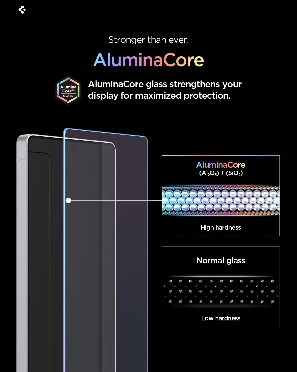 Spigen AluminaCore Screen Protector Tempered Glass [Glas.tR EZ Fit] designed for Galaxy S26 [2 Pack] 10H+ Hardness, Aluminum-Enhanced Durability