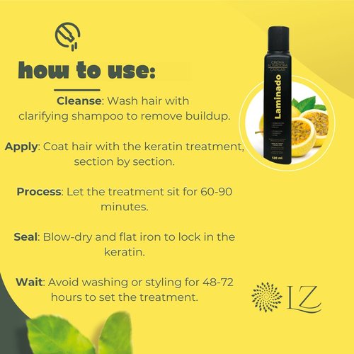 Lina Zapata LZ Laminado Hair Cream Lamination – Professional, Formaldehyde‑Free Keratin Treatment – Smooth, Soft & Silky Finish – Heat & Pollution Protection with Natural Oils