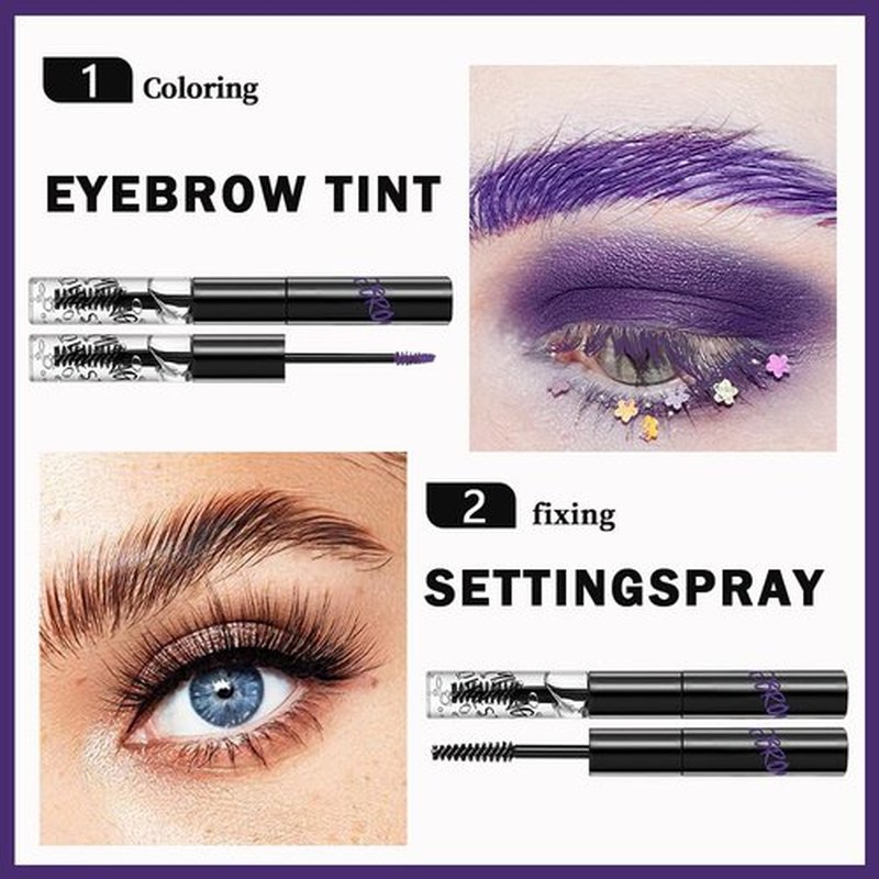 Skiennix 2-in-1 Semi-Permanent Eyebrow Gel & Lamination Gel - Lightweight, Waterproof Formula for 24HR Hold | Clear (04#Purple)