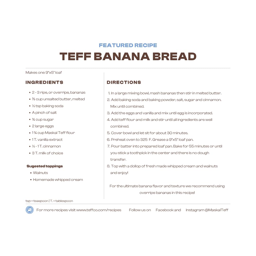 Maskal Teff Organic Brown Teff Flour, 14 Ounce