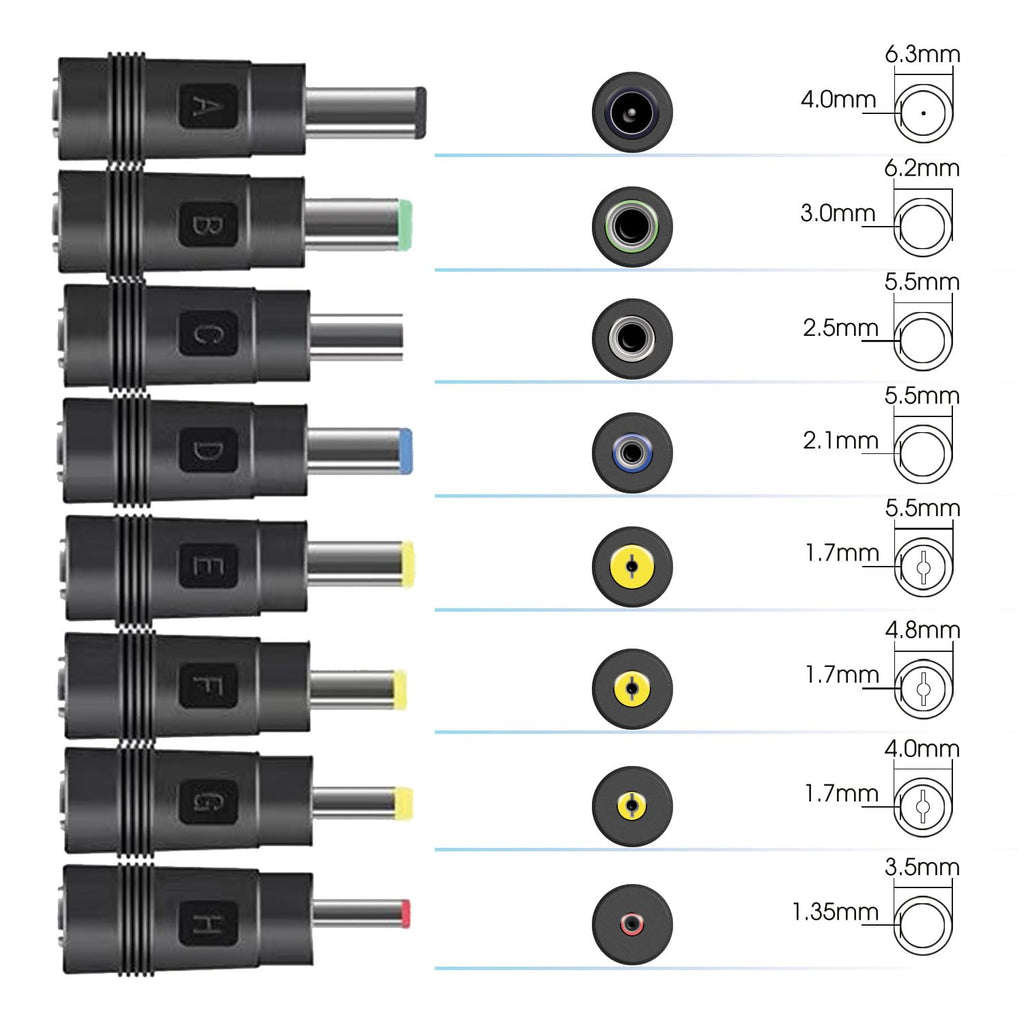 Kado Power Adapter 12V-2A 1.5A 1A AC/DC Power Cord 5.5x2.1mm with 8 Tips