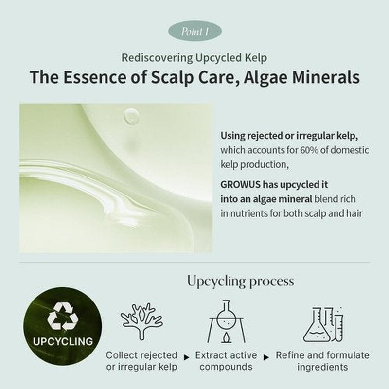 GROWUS Algae Therapy Mineral No-Wash Treatment | Leave-In Hair Treatment with Deep Sea Minerals & Nutrient Supply | Lightweight with Sweet Green Muscat Scent | Silicone Free (8.45 Fl Oz / 150ml)