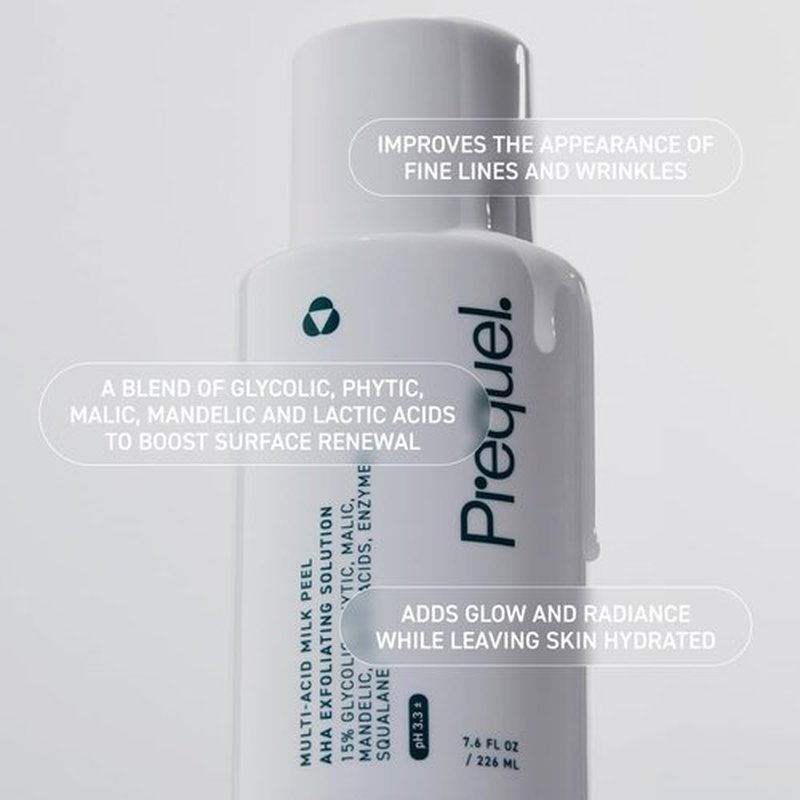Prequel Skin Multi-Acid Milk Peel - Professional Exfoliating Solution with 15% Glycolic Acid | 7.6oz Hydrating Formula