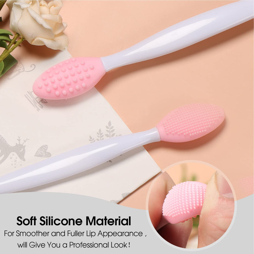 Lip Scrub Tool Silicone Lip Brush Exfoliating Double-Sided Lip Scrubber Tool for a Smoother and Fuller Appearance,Cleaner (6 Colors,6 PCS)