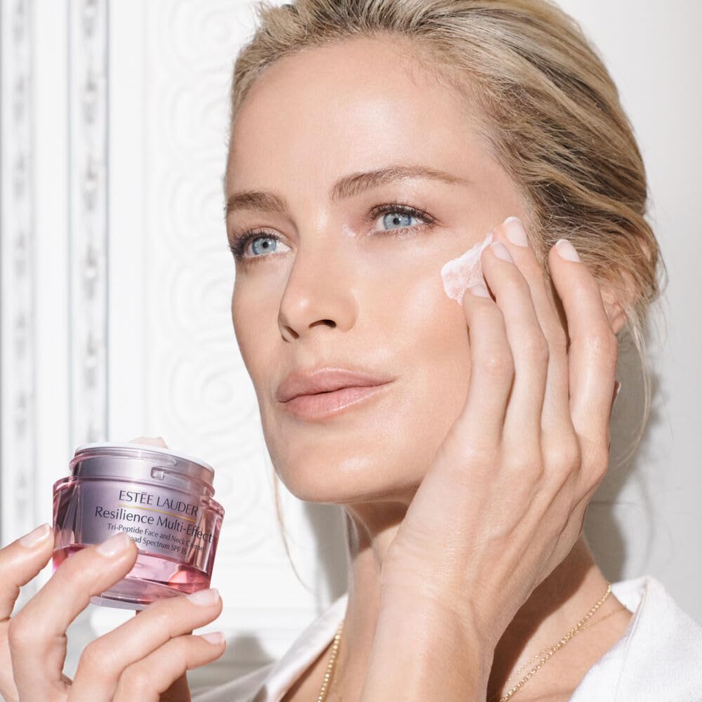 Estée Lauder Resilience Multi-Effect Tri-Peptide Face and Neck Moisturizer with SPF 15 for Normal/Combination Skin | Plumping & Anti-Aging | Firming Cream, 1.7 Ounce